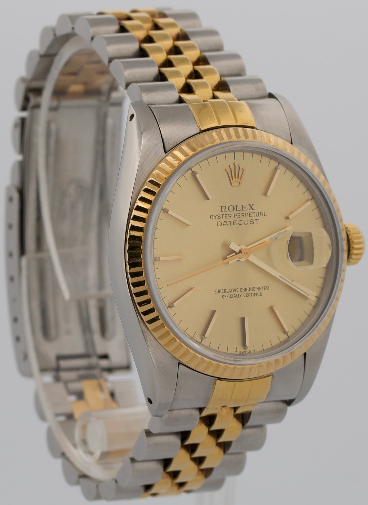 1984 Rolex DateJust 16013 Champagne Two-Tone 18K Gold Steel Jubilee RSC 36mm