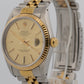 1984 Rolex DateJust 16013 Champagne Two-Tone 18K Gold Steel Jubilee RSC 36mm