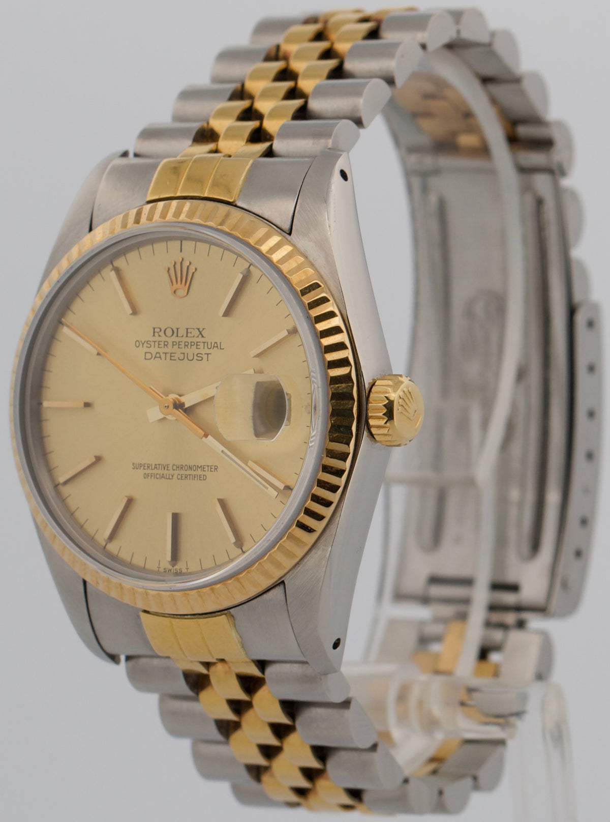 1984 Rolex DateJust 16013 Champagne Two-Tone 18K Gold Steel Jubilee RSC 36mm
