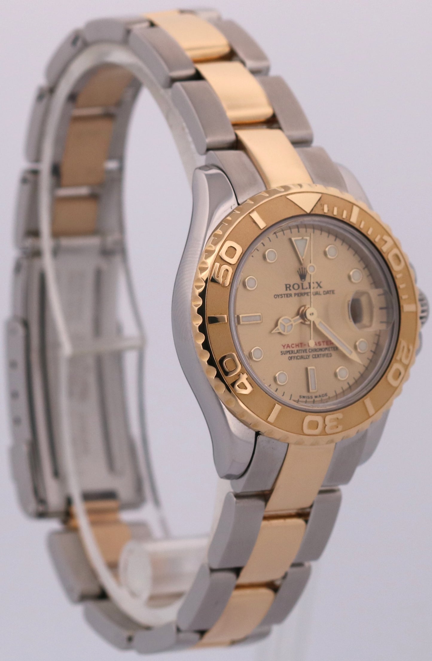 2003 PAPERS Ladies Rolex Yacht-Master 29mm CHAMPAGNE 169623 18K Gold Steel BOX