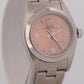1999 Rolex Oyster Perpetual 24mm PINK 3-6-9 Steel NO-HOLES Oyster Smooth 76080