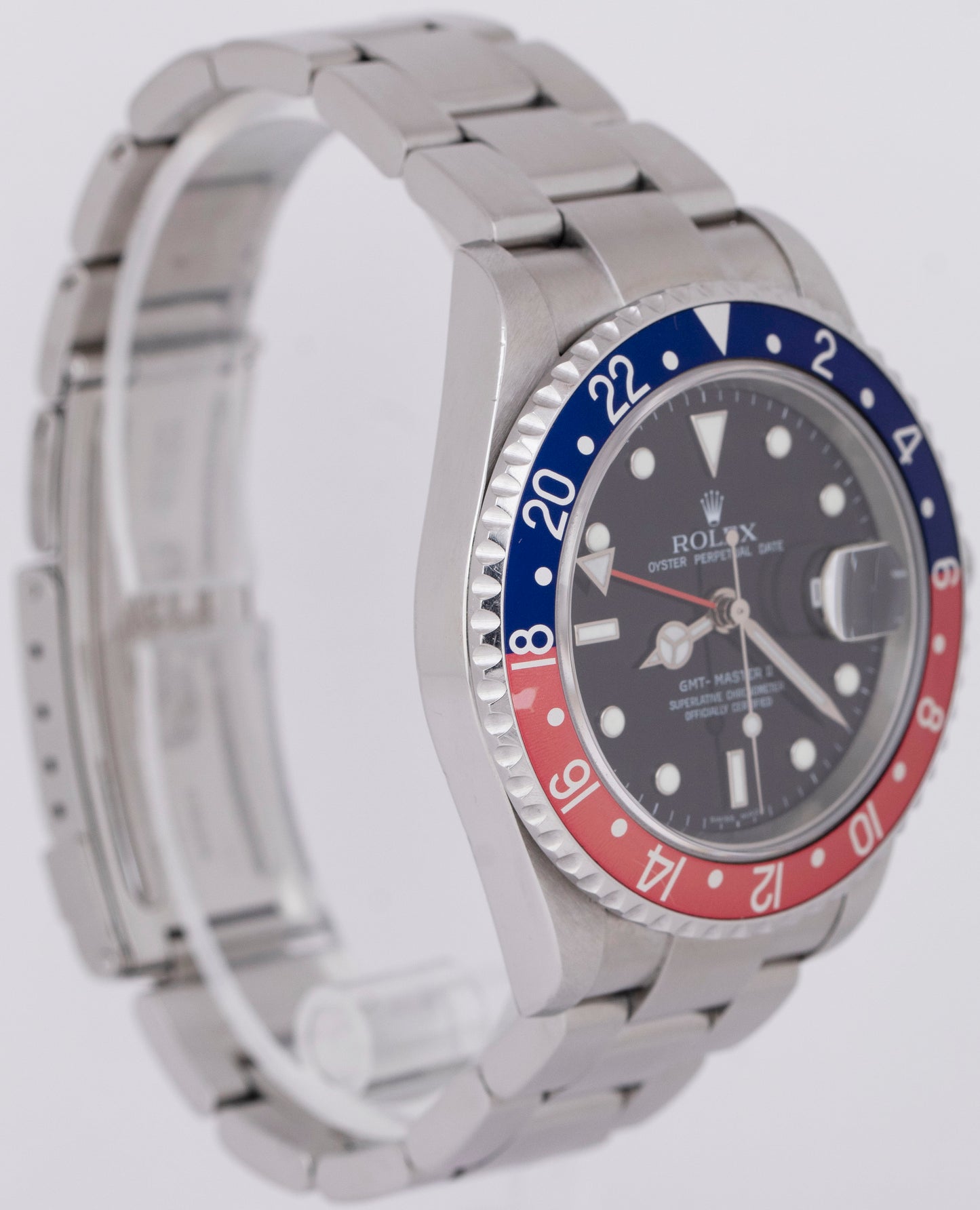 PAPERS Rolex GMT-Master II PEPSI Rectangle Blue Red NO-HOLES 40mm 16710 B+P