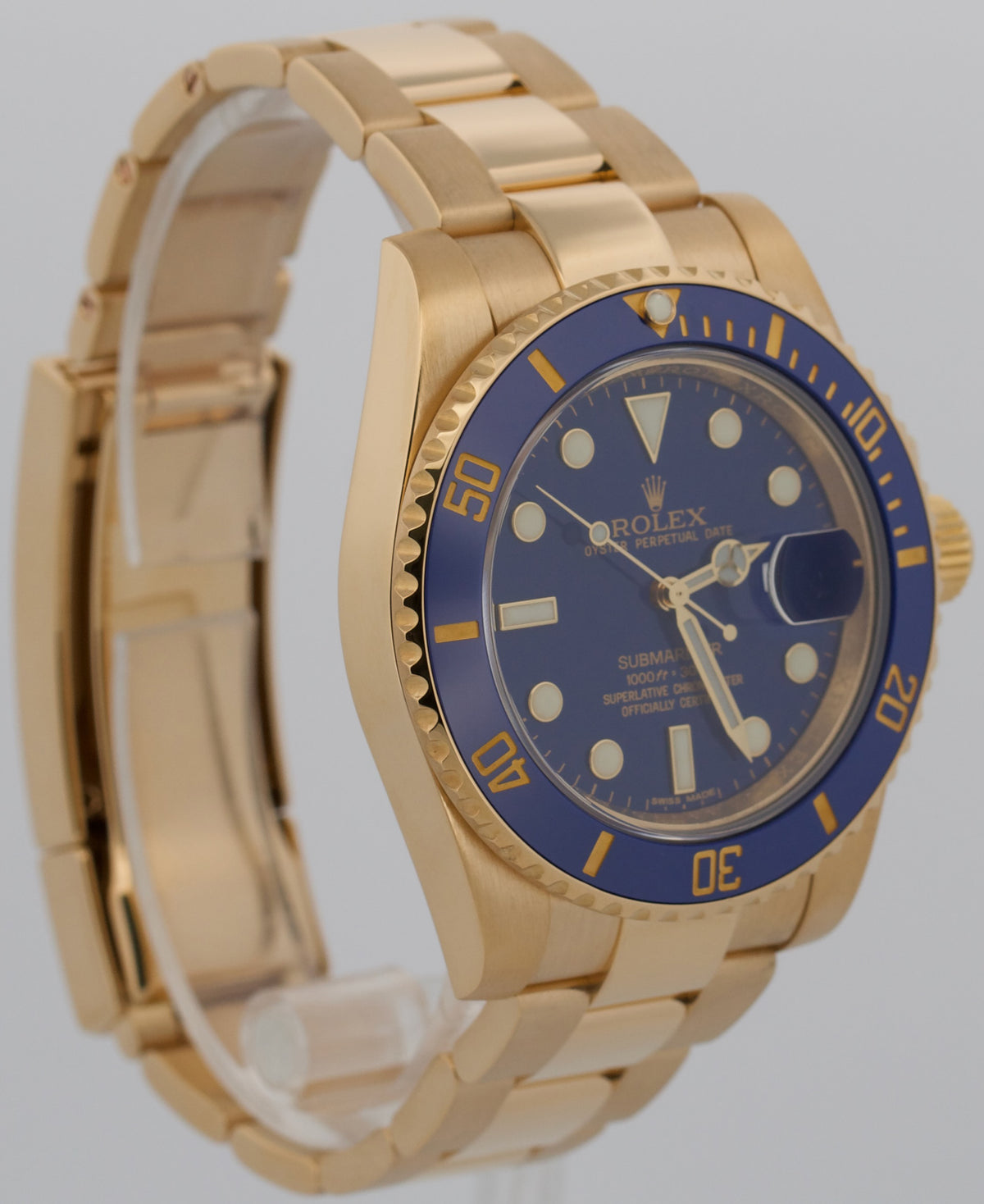 2012 Rolex Submariner Date 116618 LB 40mm Ceramic Flat Blue 18K Watch Box Papers
