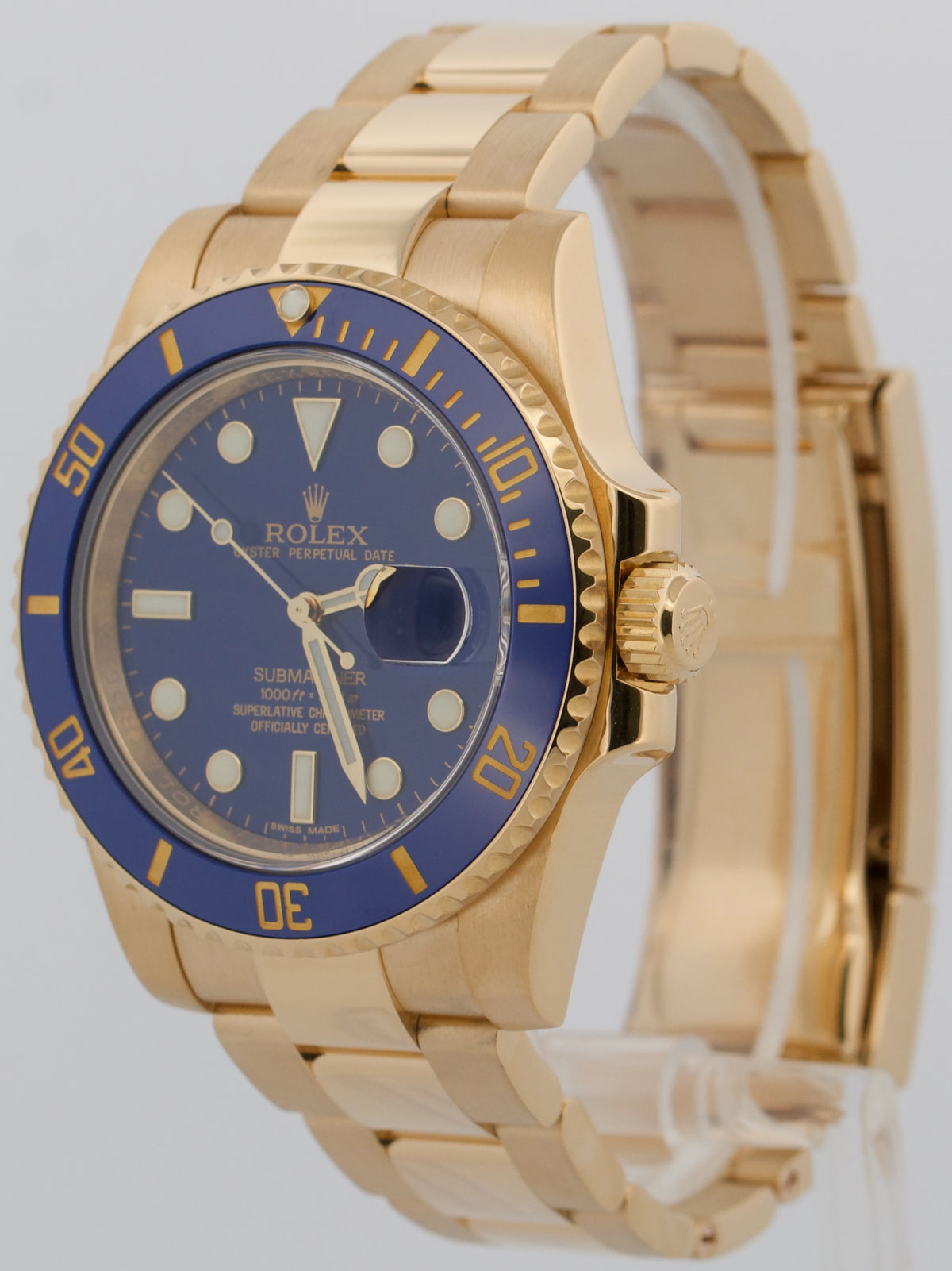 2012 Rolex Submariner Date 116618 LB 40mm Ceramic Flat Blue 18K Watch Box Papers