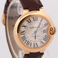 Ladies Cartier Ballon Bleu 18K Rose Gold 33mm Leather Automatic 3682 W6920097