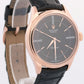 Rolex Cellini 18k Rose Gold BLACK Roman Leather Automatic 39mm 50505 Watch
