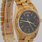 1986 Rolex Day-Date President 18038 Black Fluted 18K Yellow Gold 36mm Watch