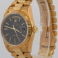 1986 Rolex Day-Date President 18038 Black Fluted 18K Yellow Gold 36mm Watch