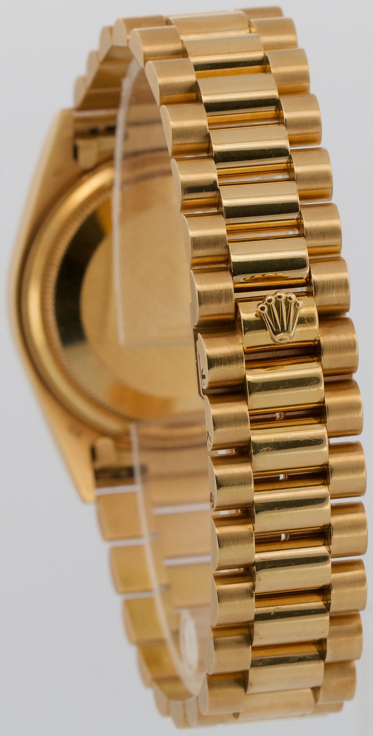1986 Rolex Day-Date President 18038 Black Fluted 18K Yellow Gold 36mm Watch