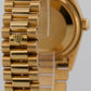 1986 Rolex Day-Date President 18038 Black Fluted 18K Yellow Gold 36mm Watch