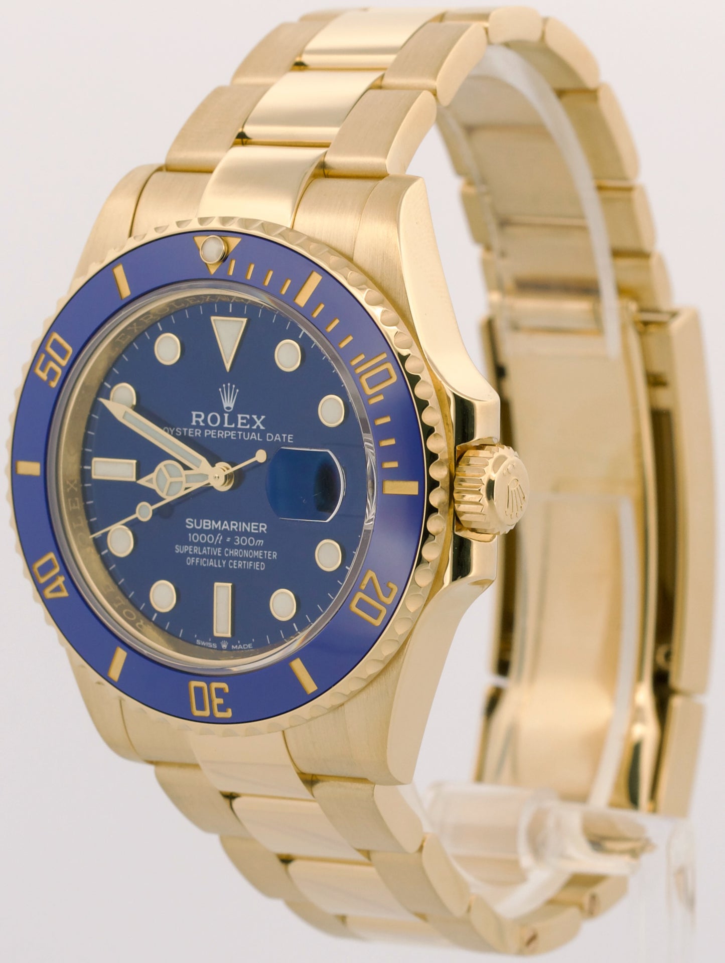 2023 PAPERS Rolex Submariner Date 41 BLUE 18K Yellow Gold 41mm 126618 LB BOX