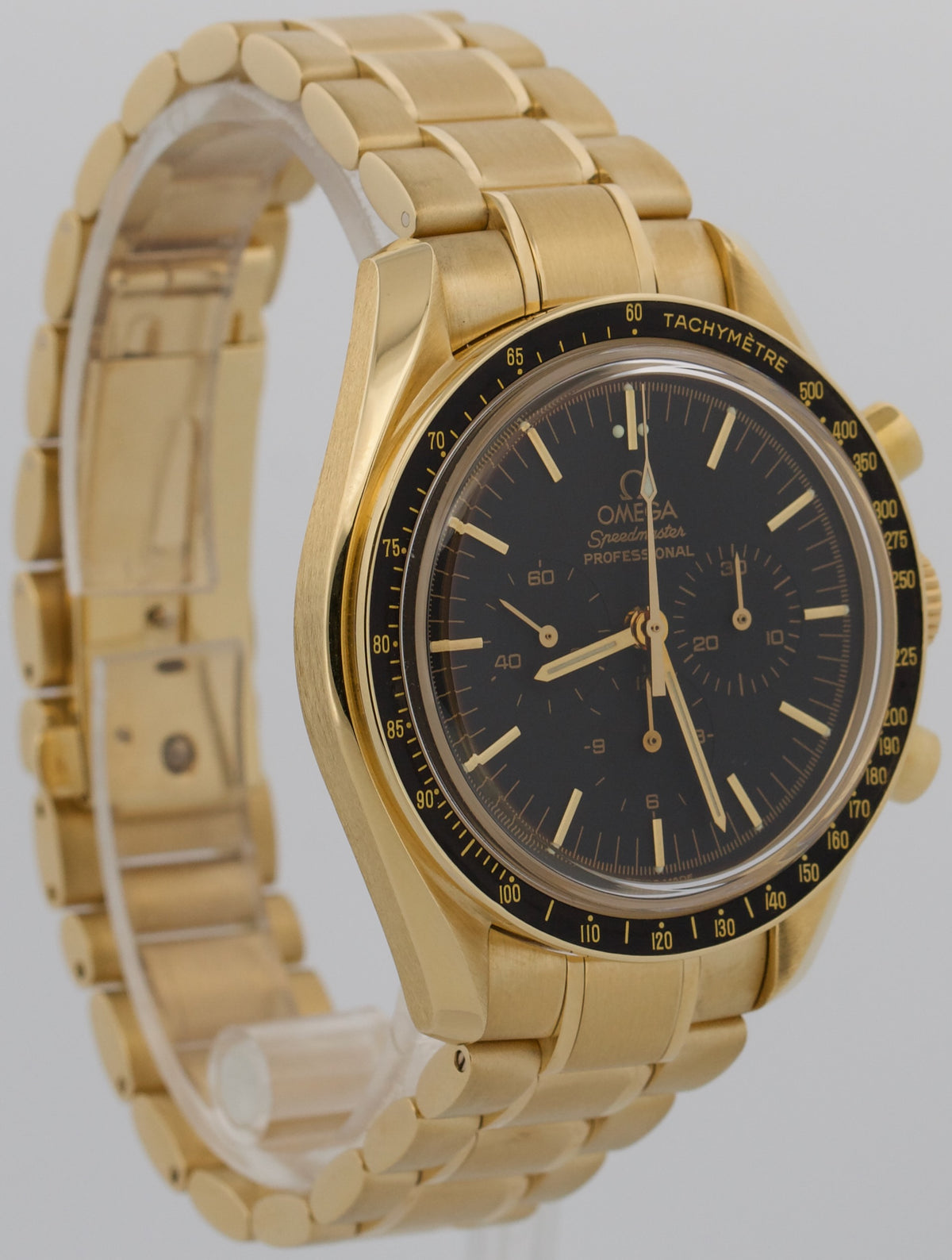 2000 Omega Speedmaster Moonwatch 3195.50.00 Black 18K 42mm Manual Box Papers
