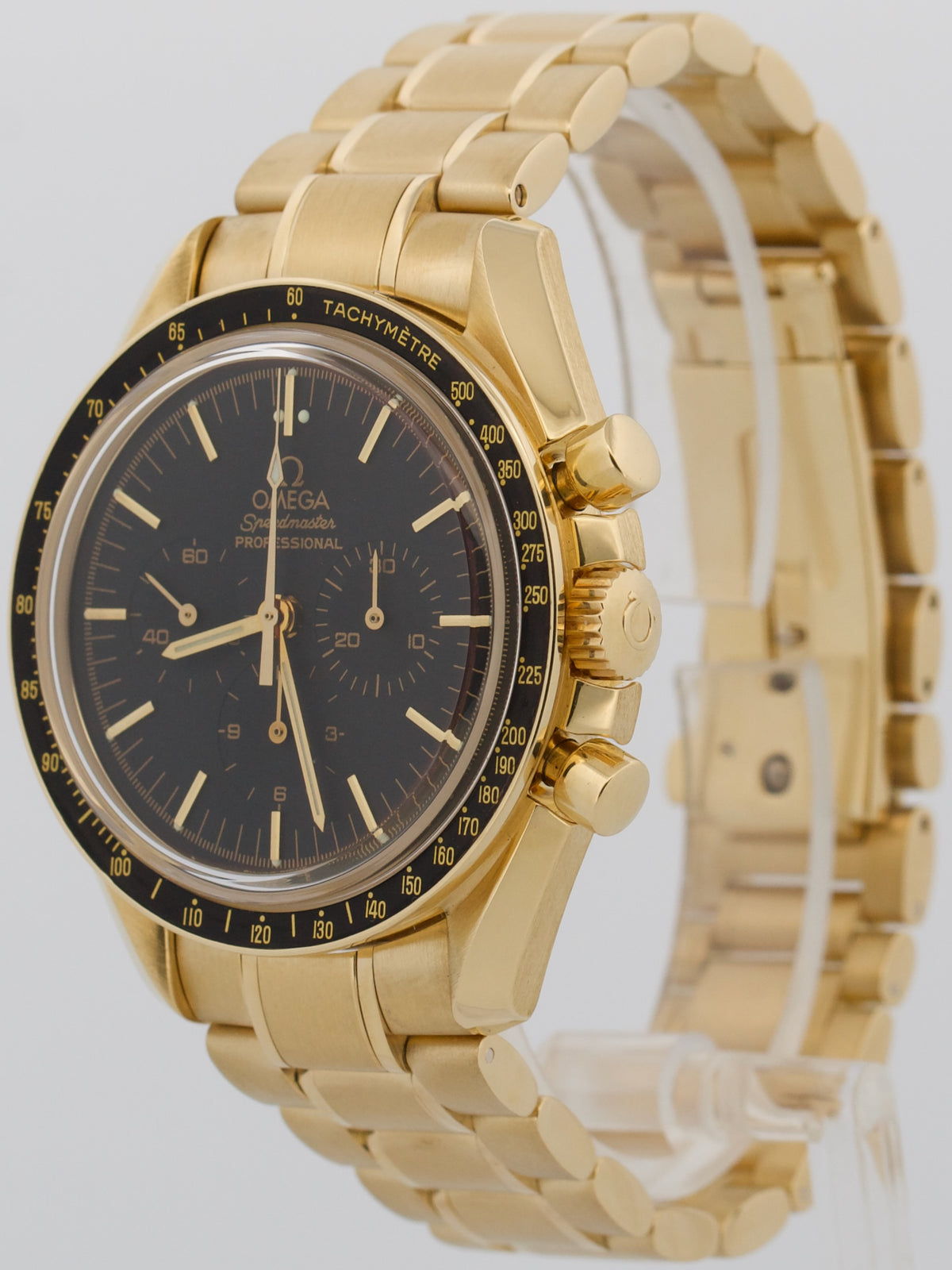 2000 Omega Speedmaster Moonwatch 3195.50.00 Black 18K 42mm Manual Box Papers