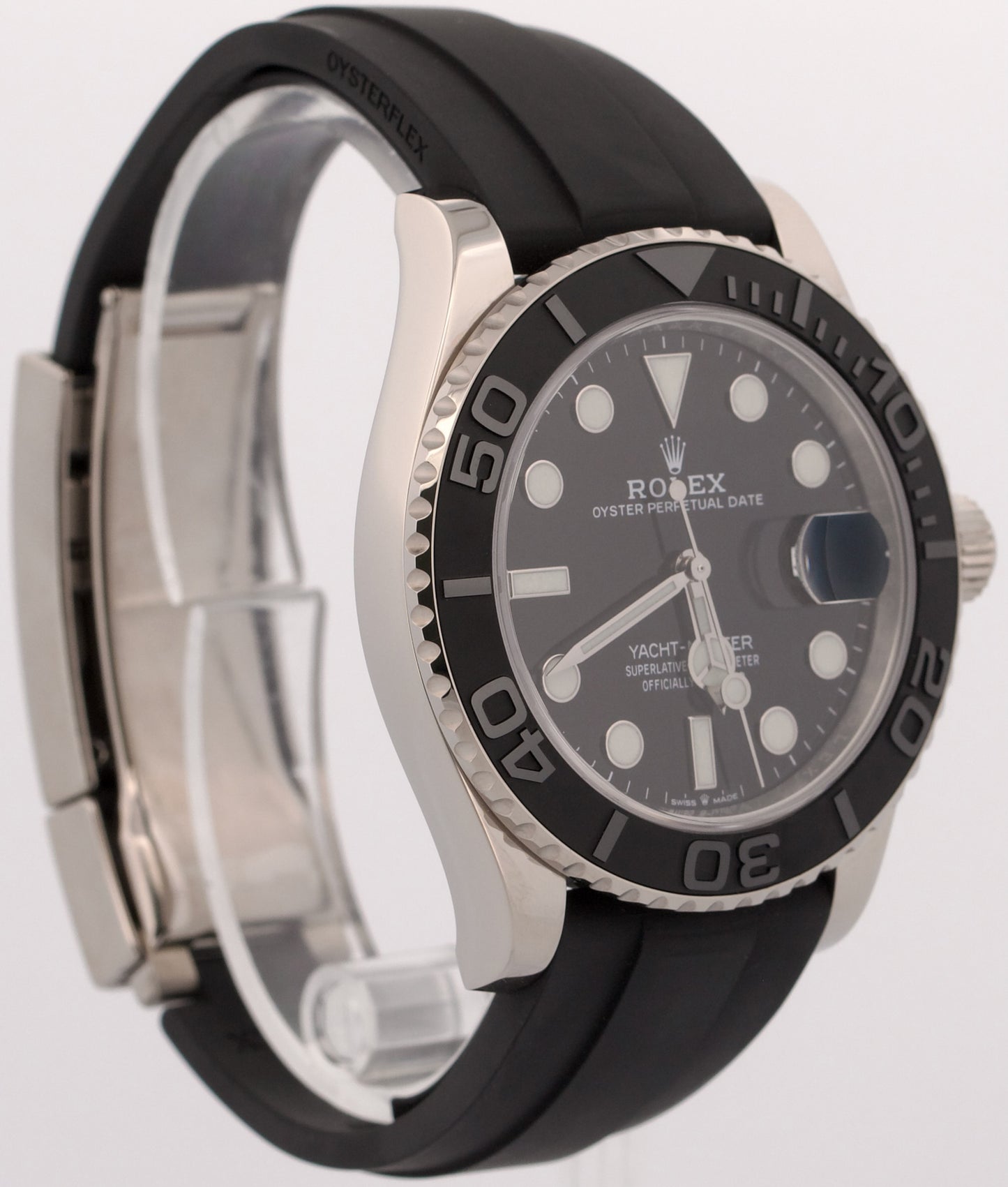 2019 PAPERS Rolex Yacht-Master BLACK 18K White Gold Oysterflex 42mm 226659 BOX