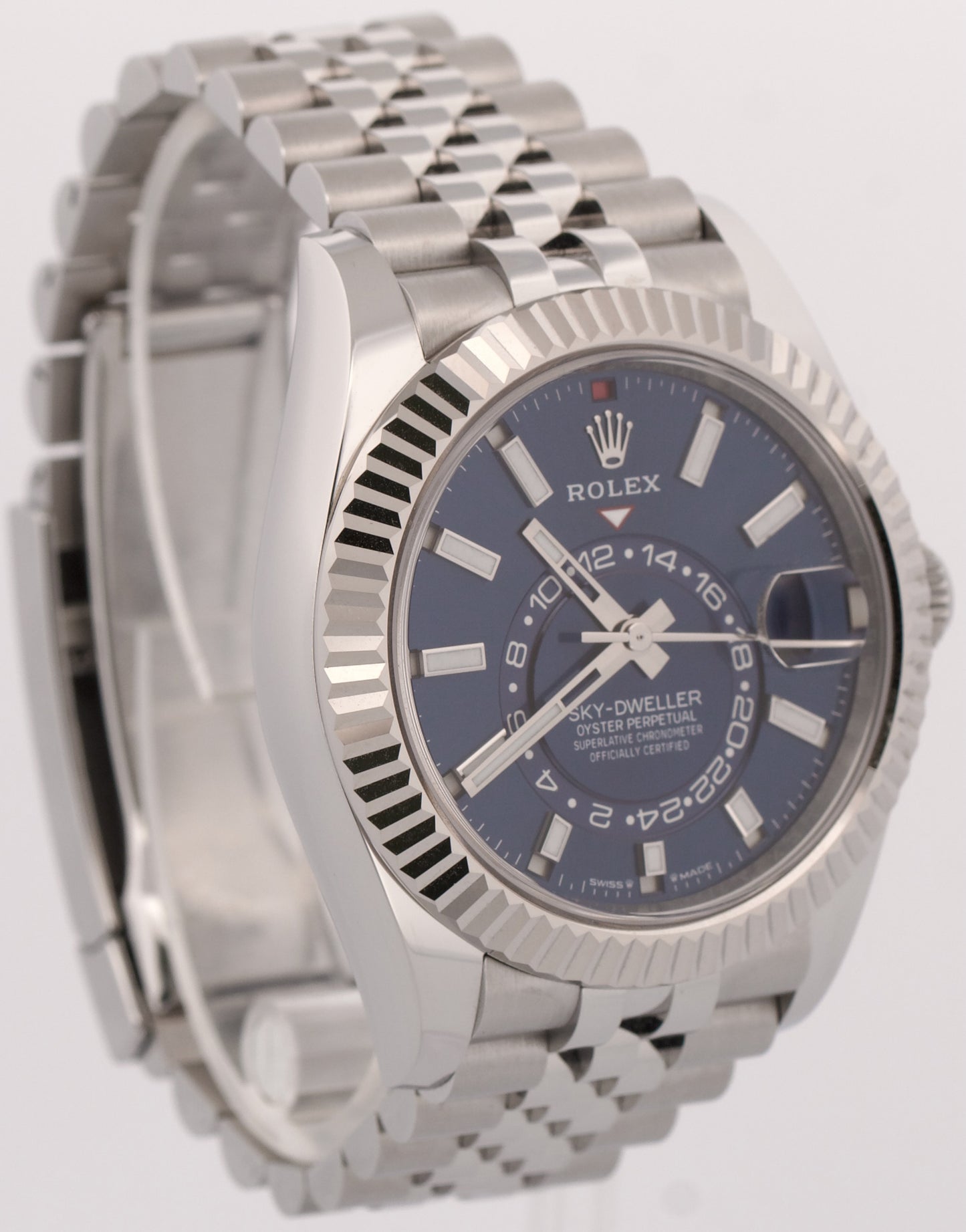 2025 PAPERS Rolex Sky-Dweller BLUE 42mm Steel 18K Gold JUBILEE Watch 336934 BOX