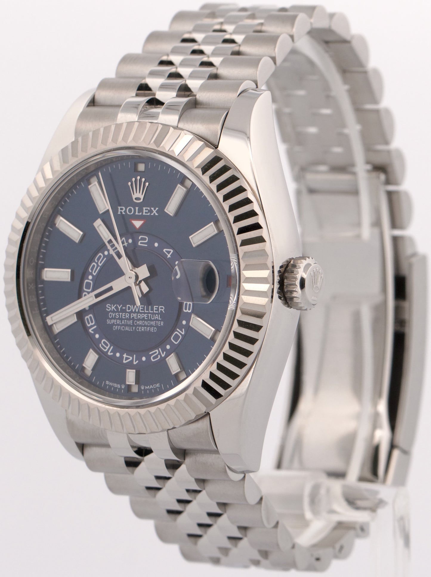 2024 PAPERS Rolex Sky-Dweller BLUE 42mm Steel 18K Gold JUBILEE Watch 336934 BOX