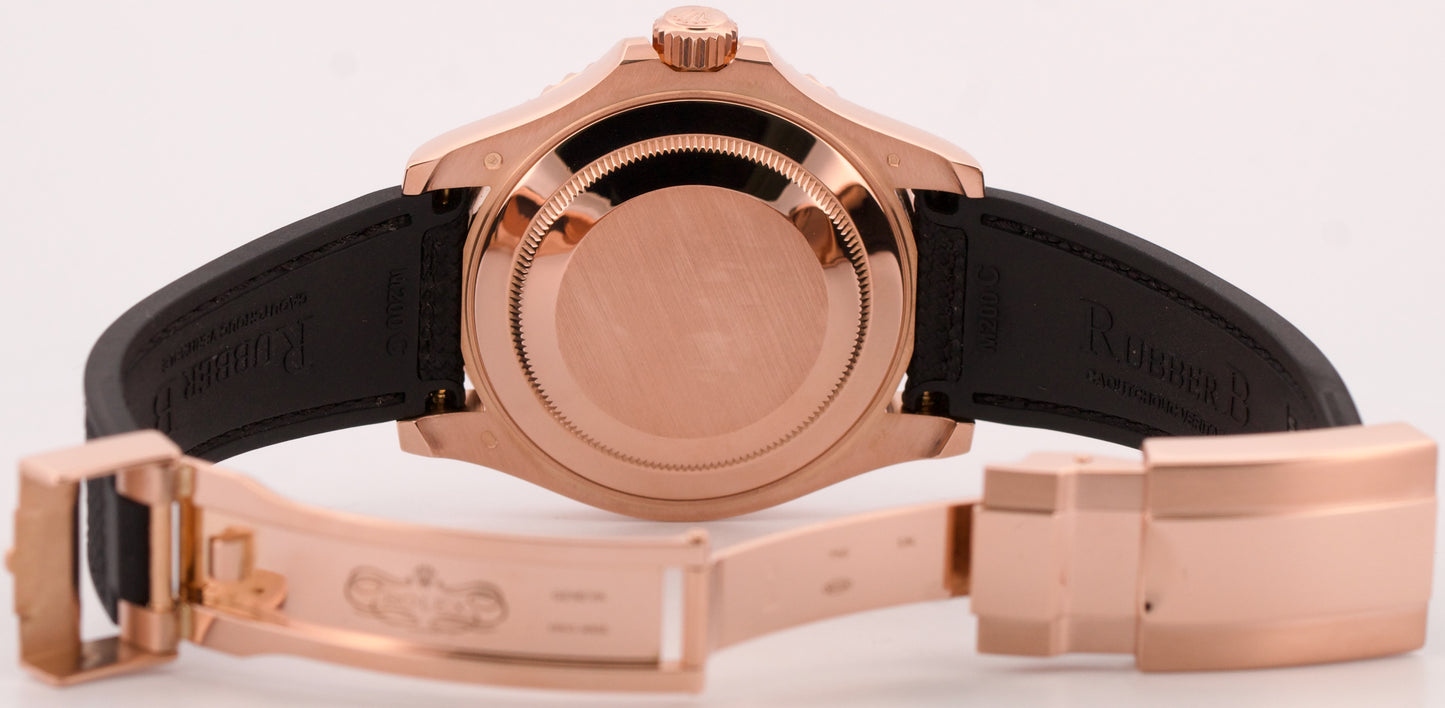 Rolex Yacht-Master BLACK 18K Rose Gold Rubber Everose Automatic 40mm 116655