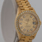 Rolex DateJust President 69278 Champagne Diamond Bark 26mm 18K Yellow Gold Watch