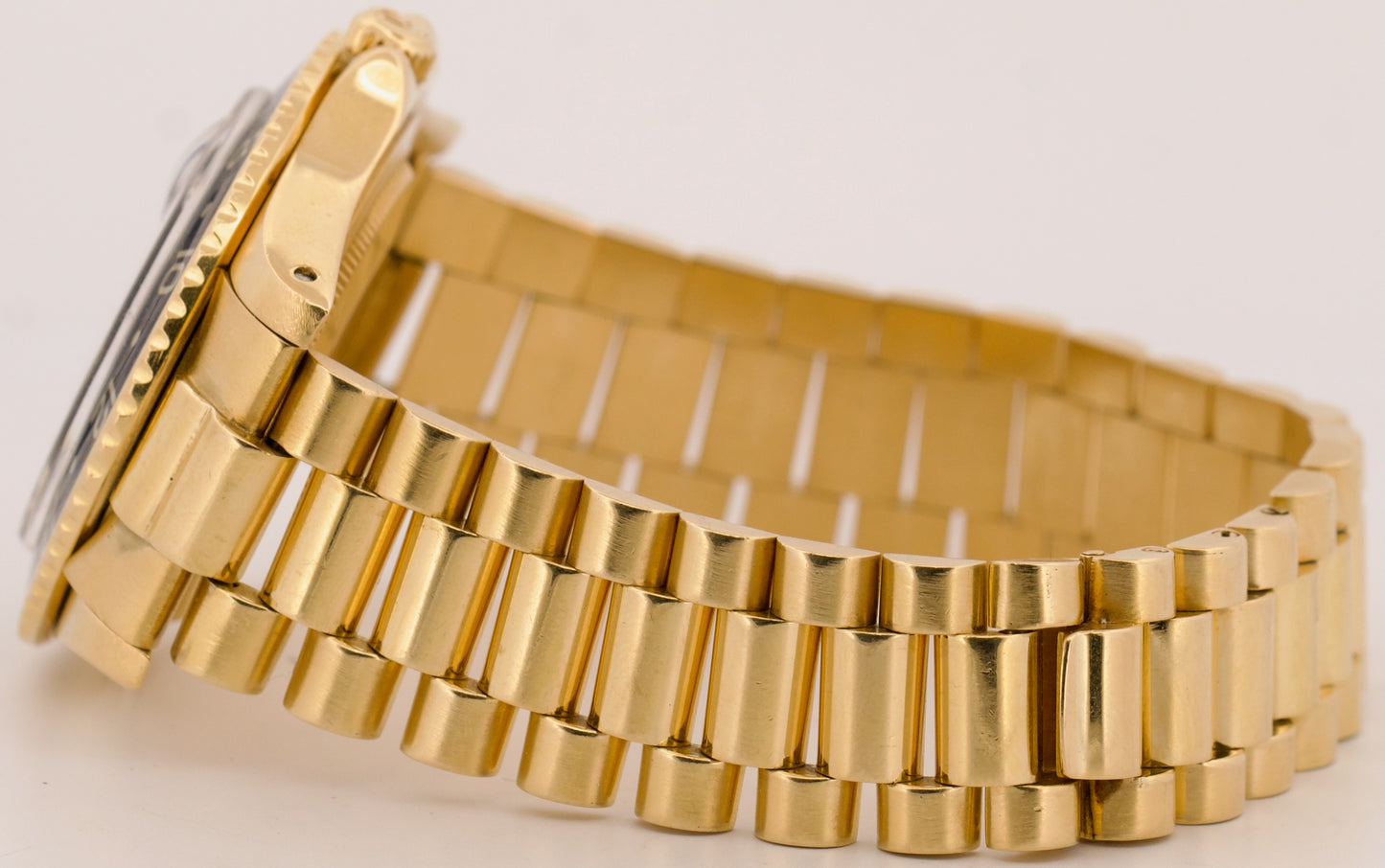 VINTAGE 1978 Rolex GMT-Master BLACK 18K Yellow Gold PRESIDENT 40mm Watch 1675