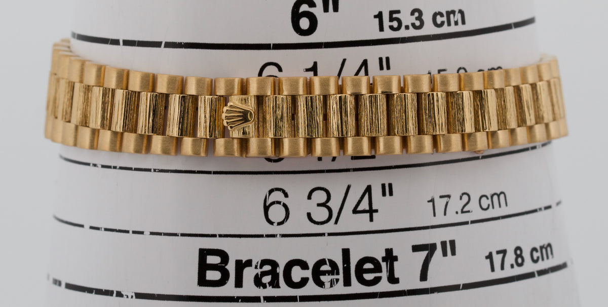 Rolex DateJust President 69278 Champagne Diamond Bark 26mm 18K Yellow Gold Watch