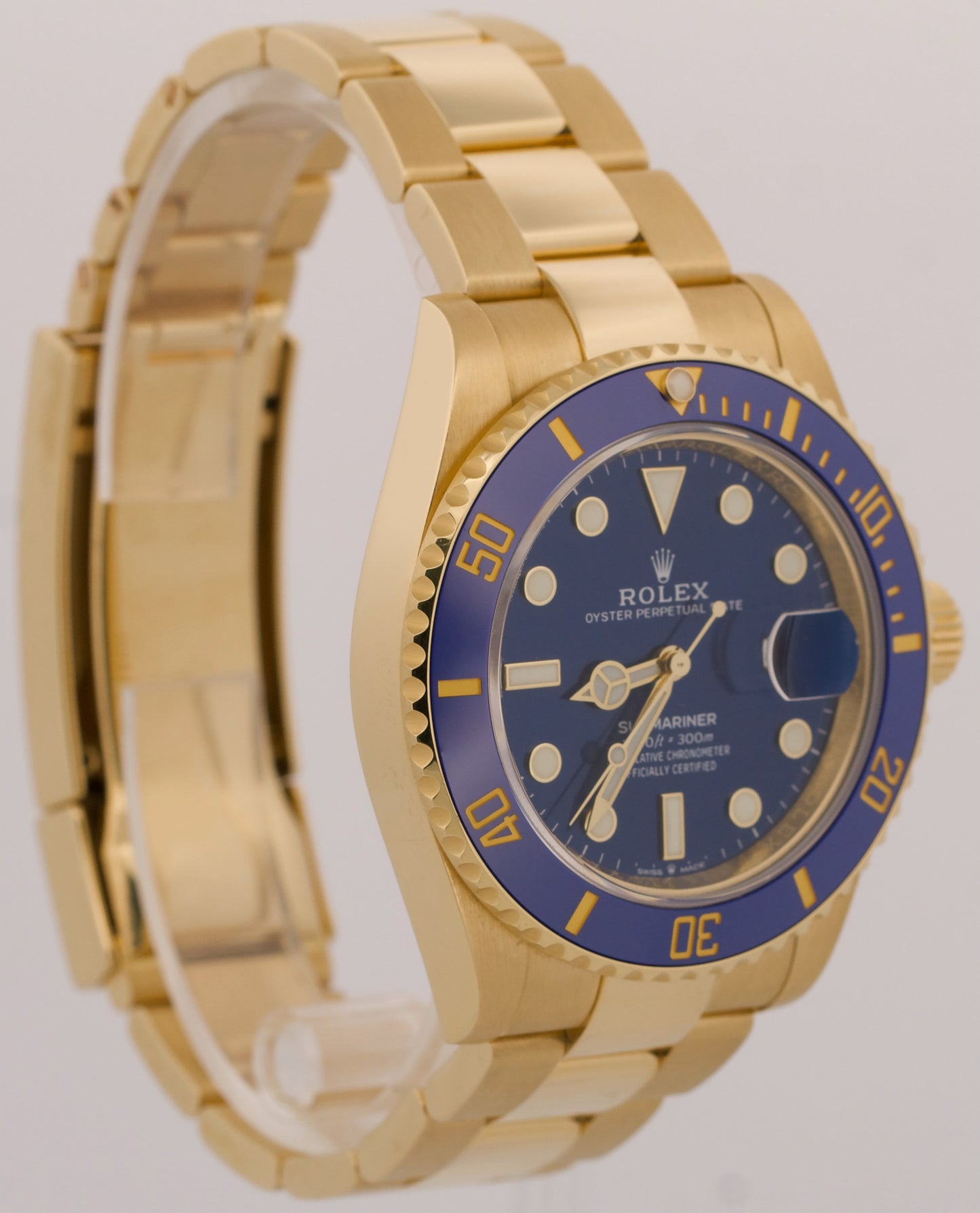 2022 PAPERS Rolex Submariner Date 41 BLUE 18K Yellow Gold 41mm 126618 LB BOX