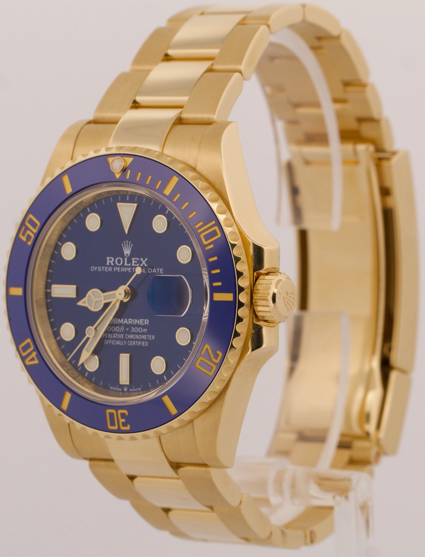 2022 PAPERS Rolex Submariner Date 41 BLUE 18K Yellow Gold 41mm 126618 LB BOX