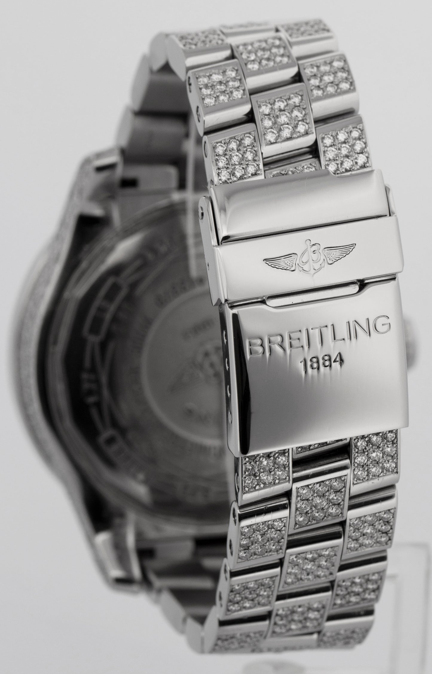 Breitling Super Avenger DIAMOND Chronograph 48mm Steel Watch A13370 BOX