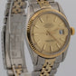 1963 Rolex DateJust 1601 Champagne 18K Yellow Gold Steel Jubilee 36mm Watch