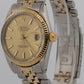 1963 Rolex DateJust 1601 Champagne 18K Yellow Gold Steel Jubilee 36mm Watch