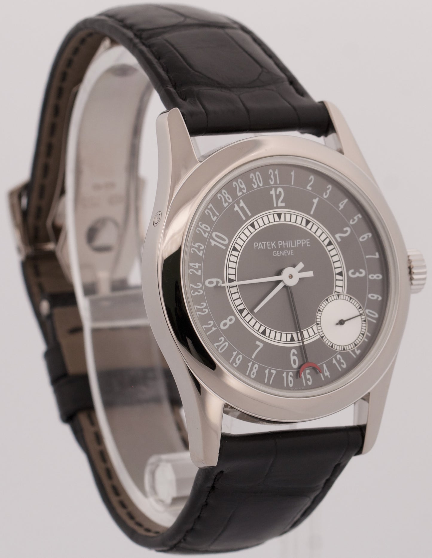 2008 Patek Philippe Calatrava 18K White Gold RHODIUM 37mm 6000G-010 Leather BOX