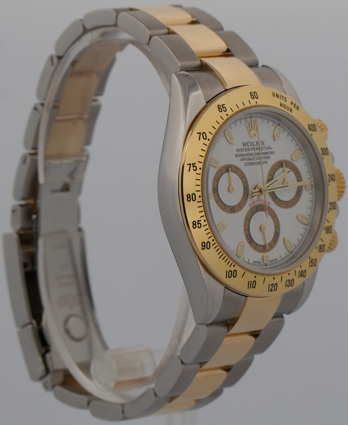 2004 Rolex Daytona Cosmograph 116523 White Two-Tone Gold Steel 40mm Box Papers