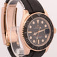 2019 PAPERS Rolex Yacht-Master BLACK 18K Everose Gold Oysterflex 40mm 126655 BOX