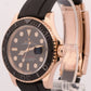 2019 PAPERS Rolex Yacht-Master BLACK 18K Everose Gold Oysterflex 40mm 126655 BOX