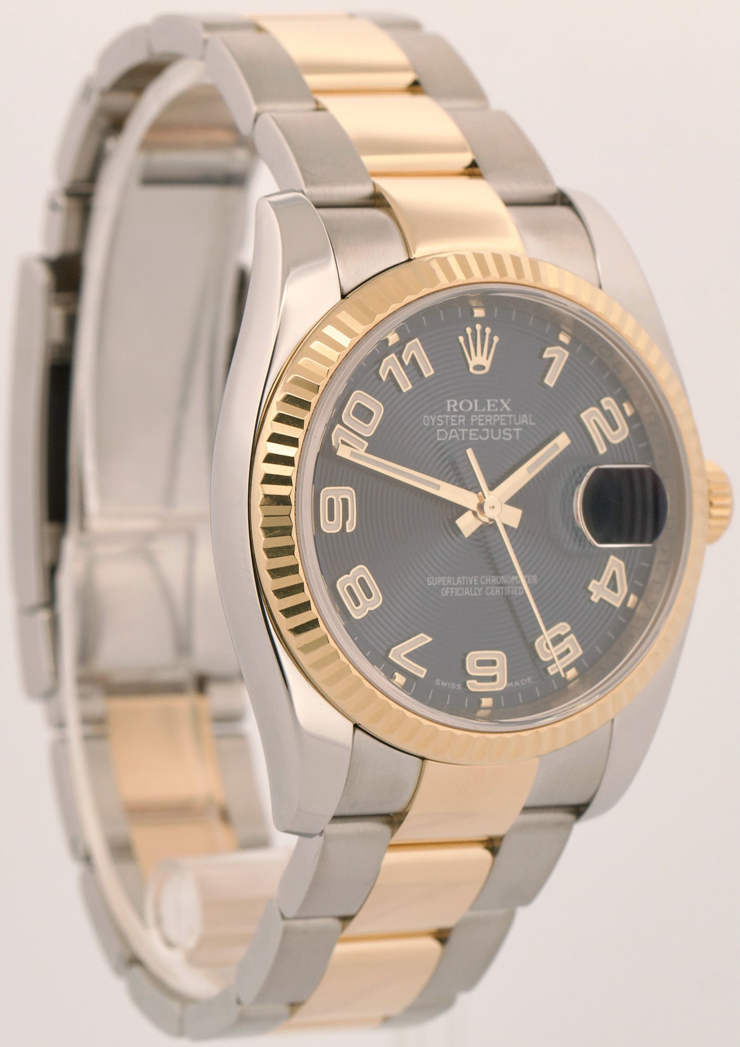 PAPERS Rolex DateJust 36mm BLUE CONCENTRIC 18K Steel RED ROULETTE 116233 BOX