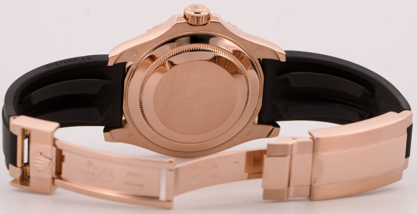 2019 PAPERS Rolex Yacht-Master BLACK 18K Everose Gold Oysterflex 40mm 126655 BOX