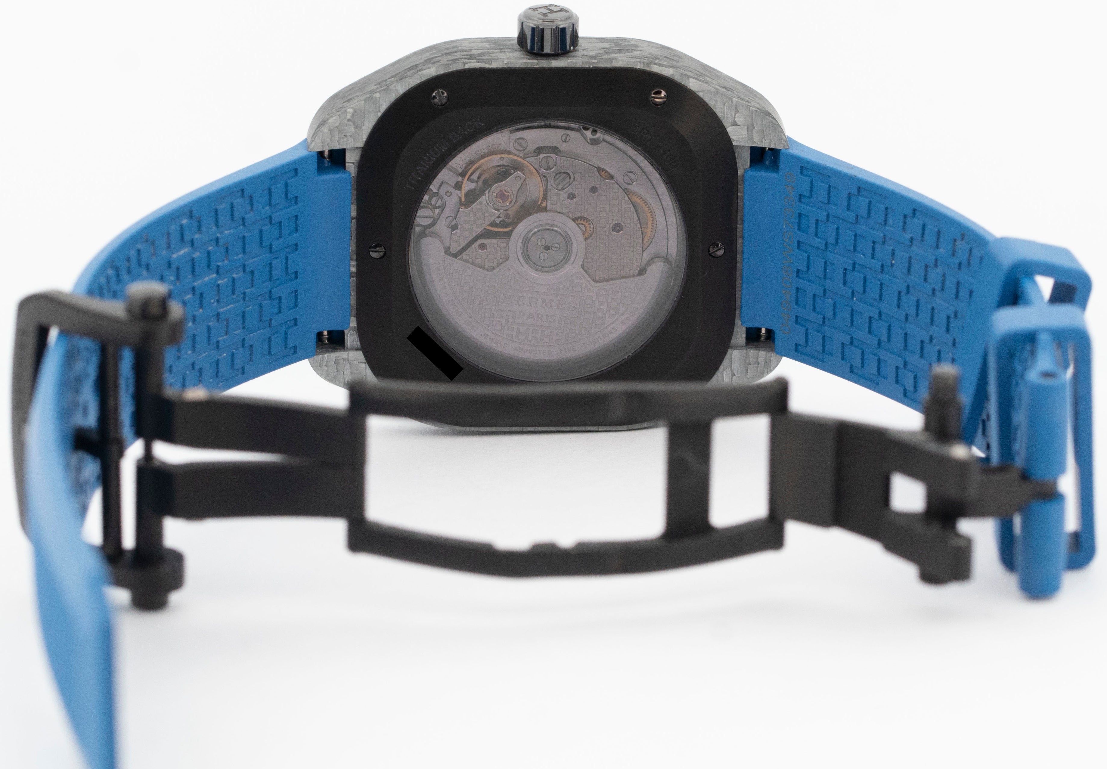 2023 PAPERS Hermes H08 Titanium Black 39mm Carbon Fiber Blue
