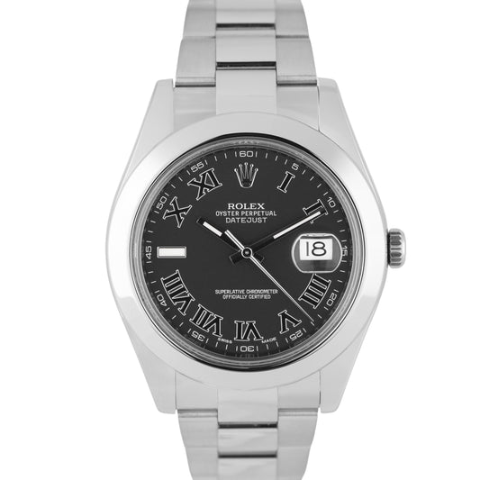 Rolex DateJust II Stainless Steel Gray ROMAN 41mm Oyster 116300 Watch