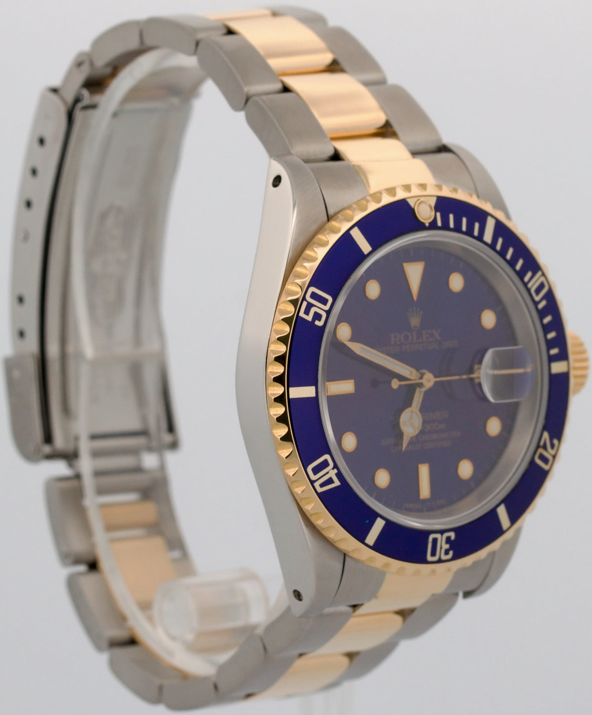 1988 Rolex Submariner Date 16613 Blue Two-Tone 18K Yellow Gold Steel 40mm Watch