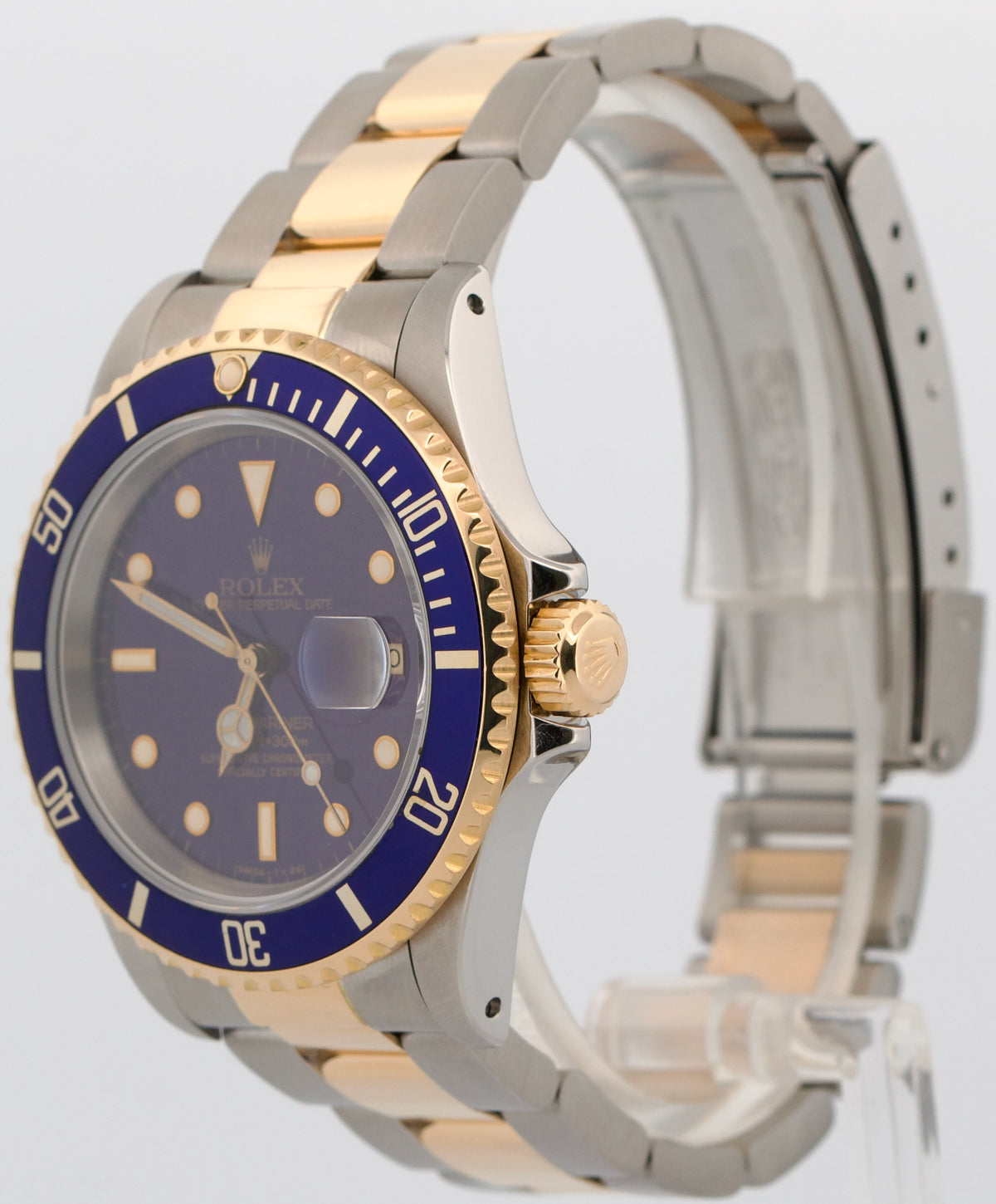 1988 Rolex Submariner Date 16613 Blue Two-Tone 18K Yellow Gold Steel 40mm Watch