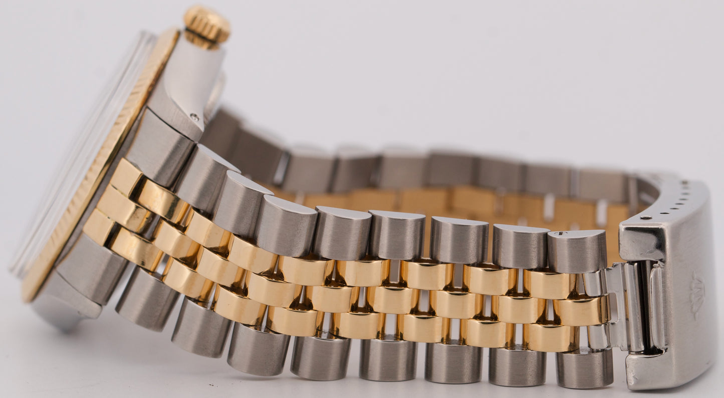 1986 Rolex Oyster Perpetual 34mm Two-Tone SILVER Gold Steel Fluted JUBILEE 1005