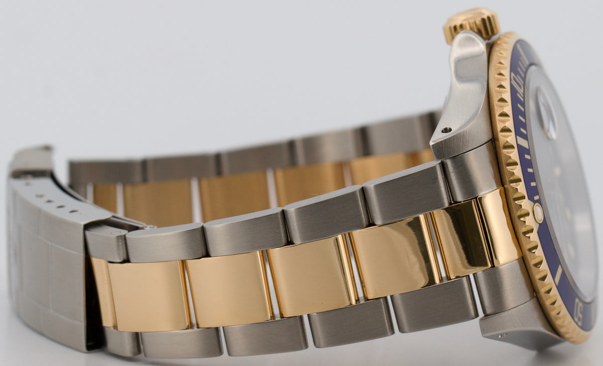 1988 Rolex Submariner Date 16613 Blue Two-Tone 18K Yellow Gold Steel 40mm Watch