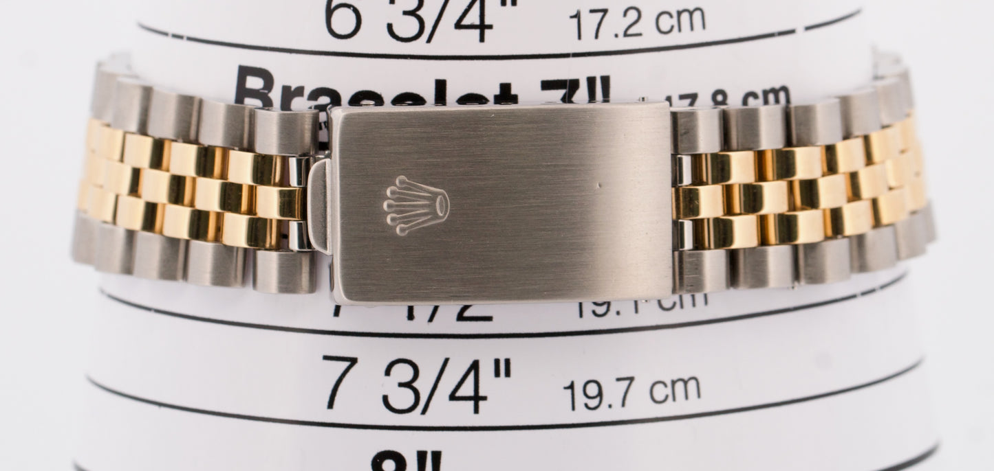 1986 Rolex Oyster Perpetual 34mm Two-Tone SILVER Gold Steel Fluted JUBILEE 1005