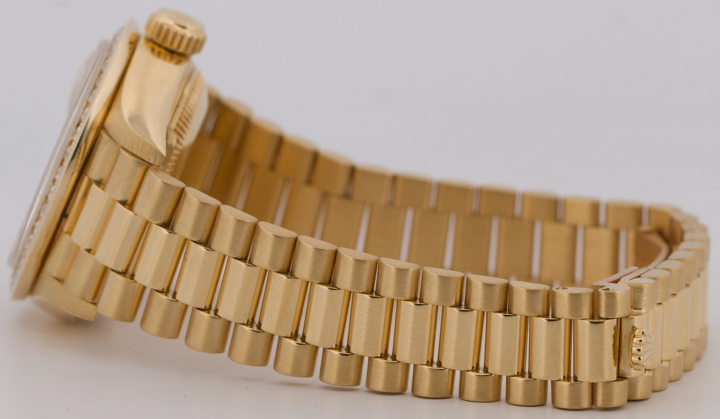 Ladies Rolex DateJust President CHAMPAGNE DIAMOND 18K Yellow Gold 26mm 69178