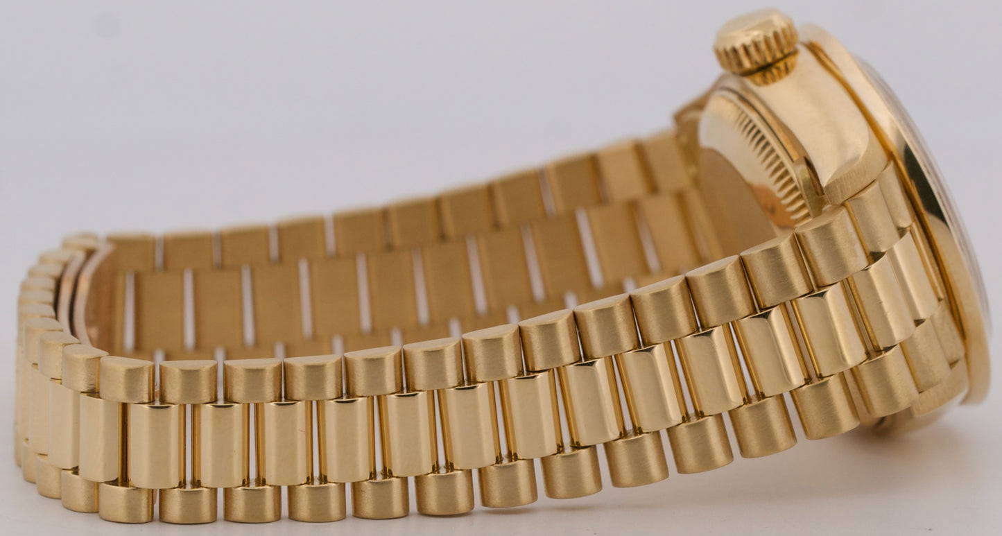 Ladies Rolex DateJust President CHAMPAGNE DIAMOND 18K Yellow Gold 26mm 69178