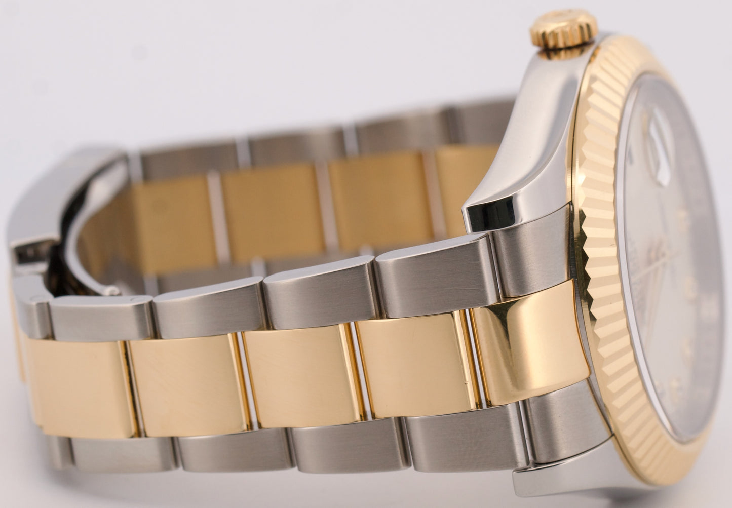 Rolex Datejust II FACTORY IVORY DIAMOND 18K Gold Steel OYSTER 41mm 116333 Watch