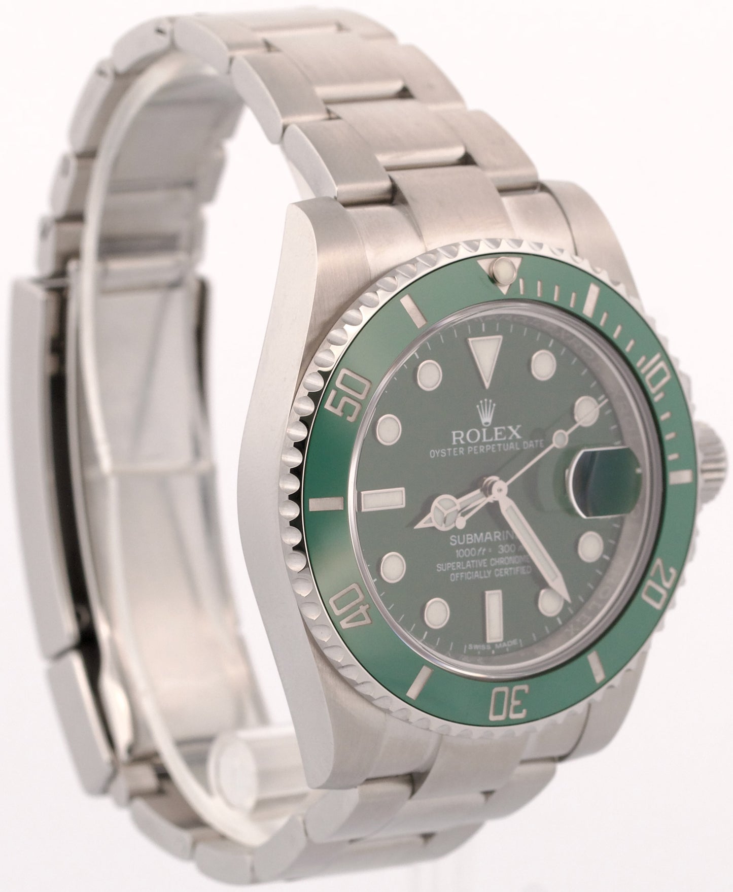 UNWORN 2016 PAPERS Rolex Submariner HULK Ceramic Steel GREEN 40mm 116610 LV BOX