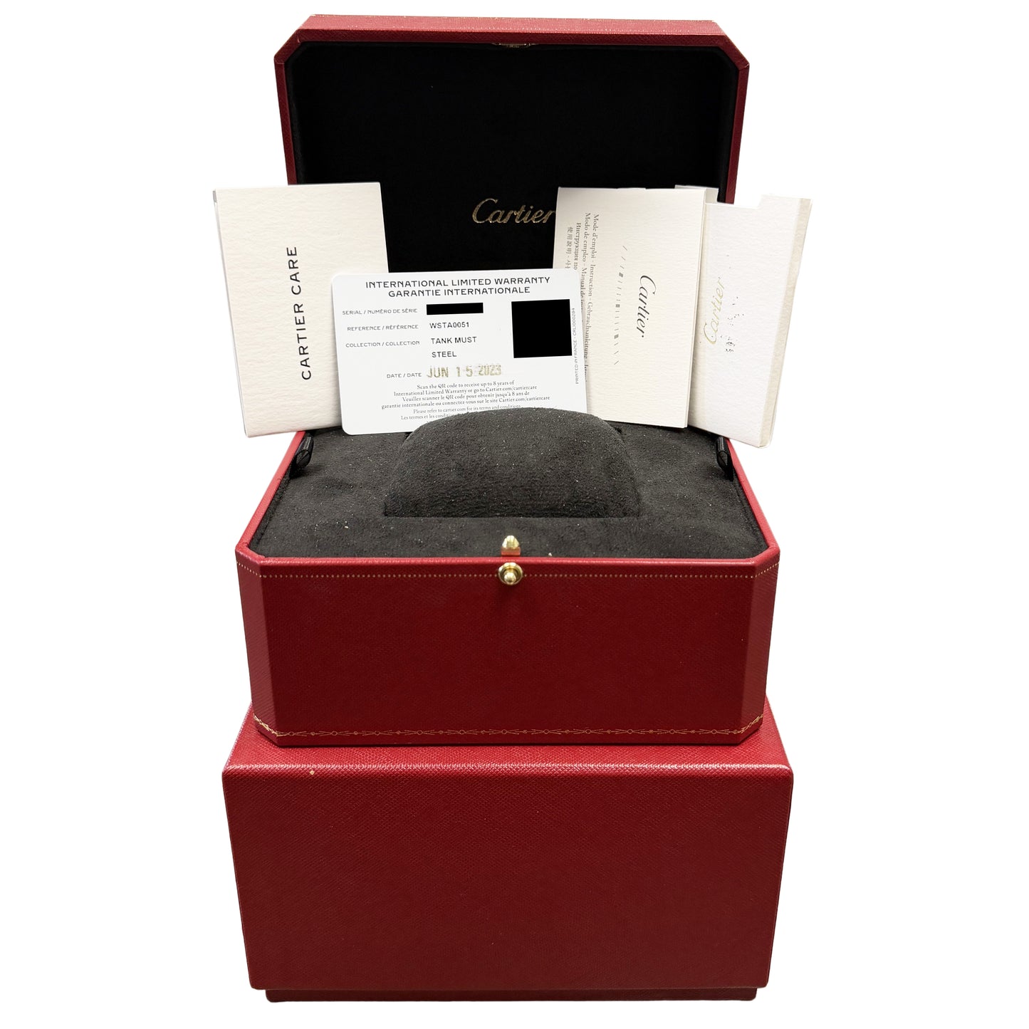 2023 PAPERS Cartier Tank Must Silver Roman Numeral 22mm Quartz WSTA0051 4322 BOX