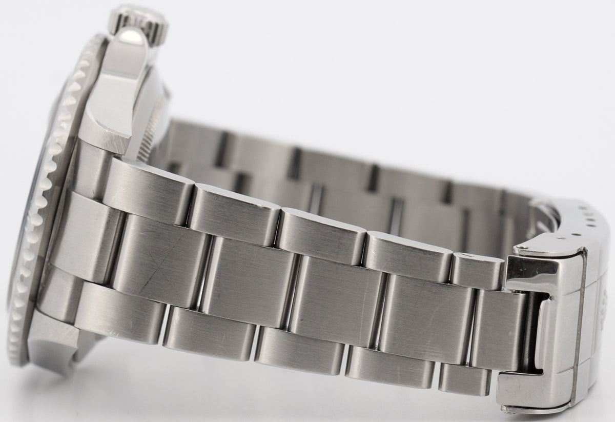 Unpolished 2010 Rolex Submariner 16610 Black Rehaut No-Holes 40mm Box Papers