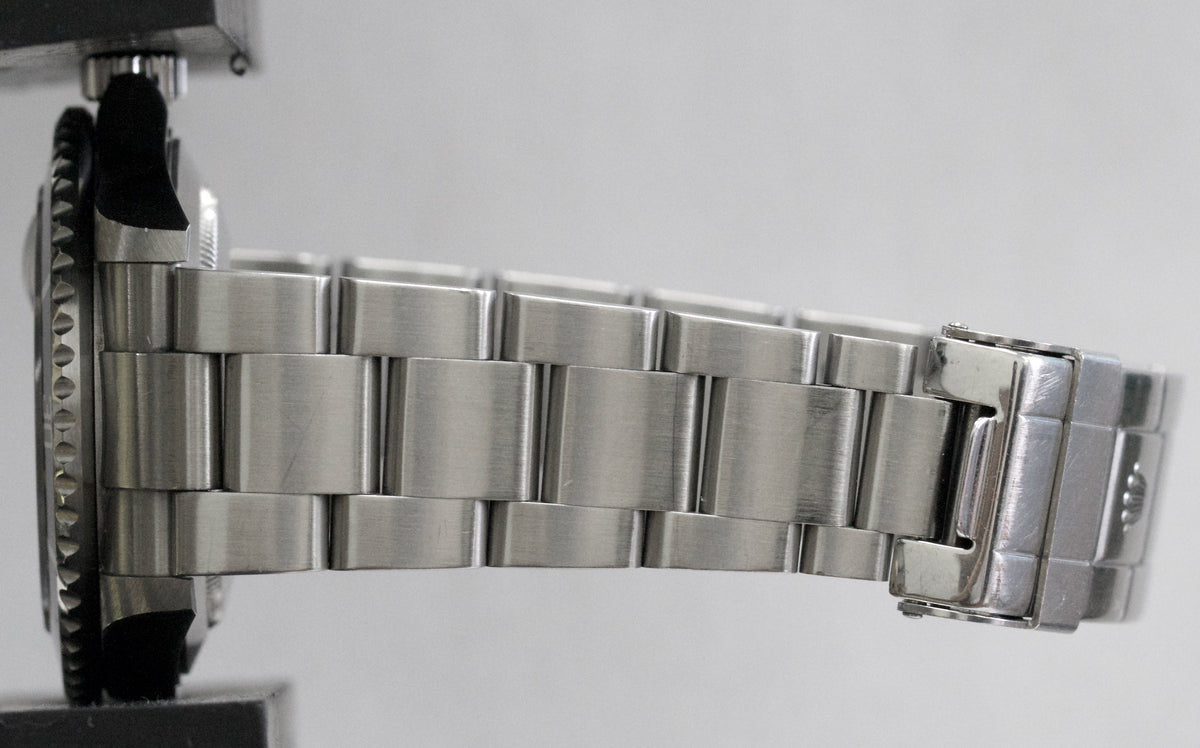 Unpolished 2010 Rolex Submariner 16610 Black Rehaut No-Holes 40mm Box Papers