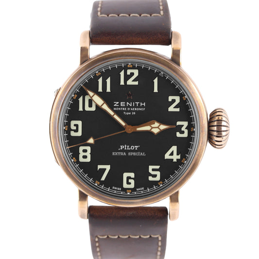 2015 PAPERS Zenith Pilot Type 20 Bronze Black 45mm 29.2430.679/21/C753 Watch Box